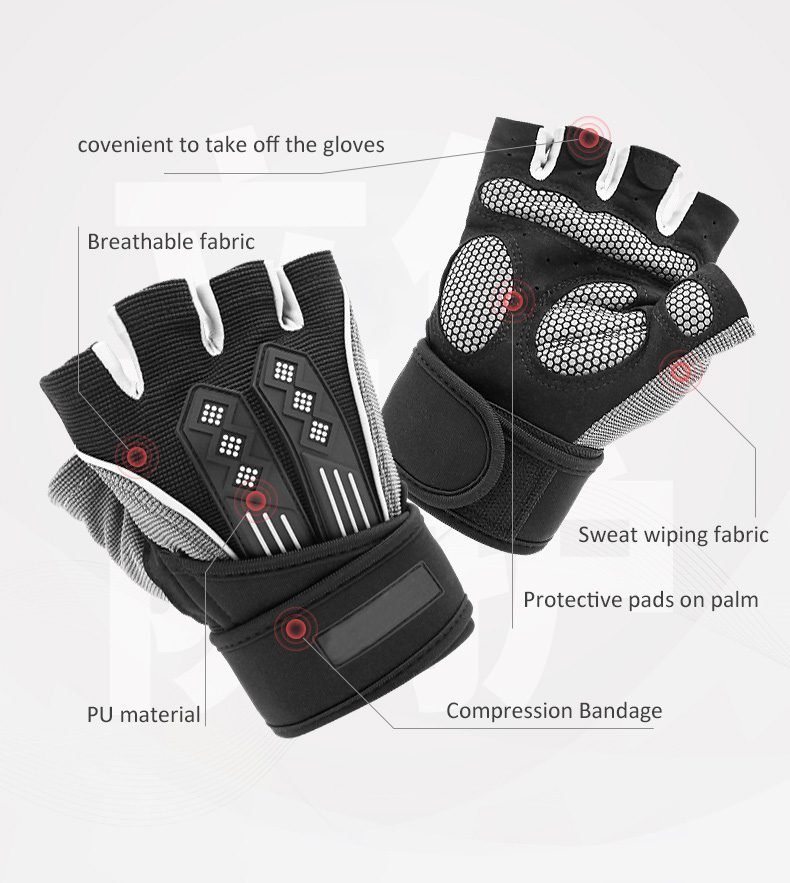 Sport gym gloves New Fashion Sport gym gloves Workout Fitness cycling gloves Weight Lifting Half Finger training fingerless Gloves Custom